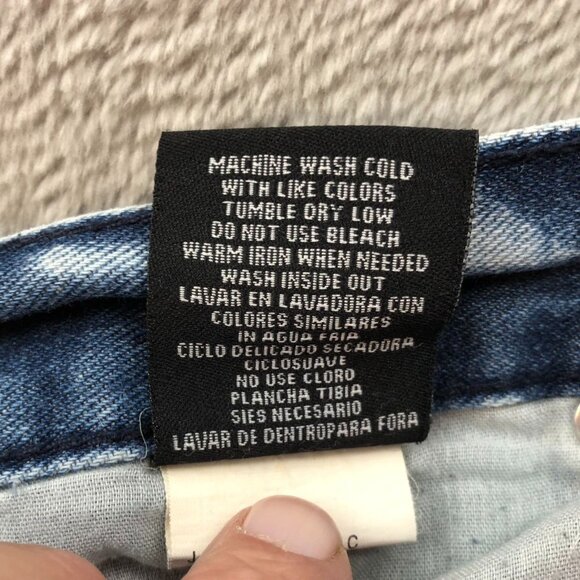 Road Narrows Womens Capri Jeans Size 16 Blue Denim Distressed Raw Hem Casual Y2K - Picture 9 of 15